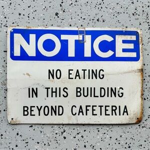 Vintage 10x14 cafeteria metal sign